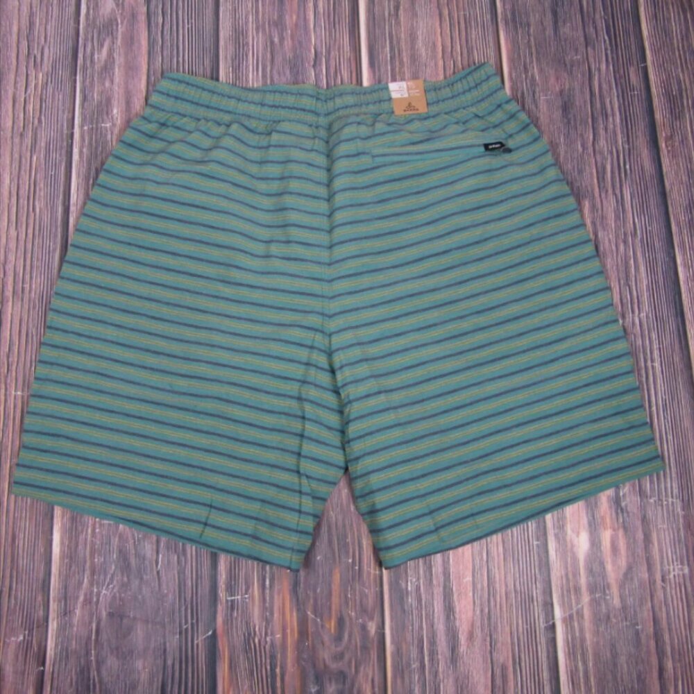 PraNa NEW NWT Mens XL 8" Board Shorts Metric E-Waist Cove Blue Striped UPF 50+